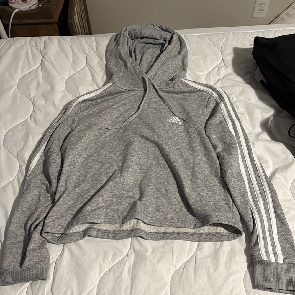 NWOT Size Small women’s athletic hoodie grey adidas